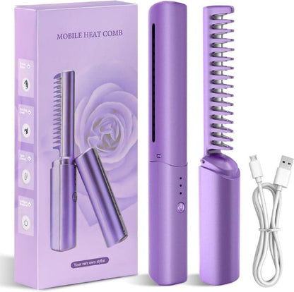 Portable Mini Cordless Hair Straightener Comb