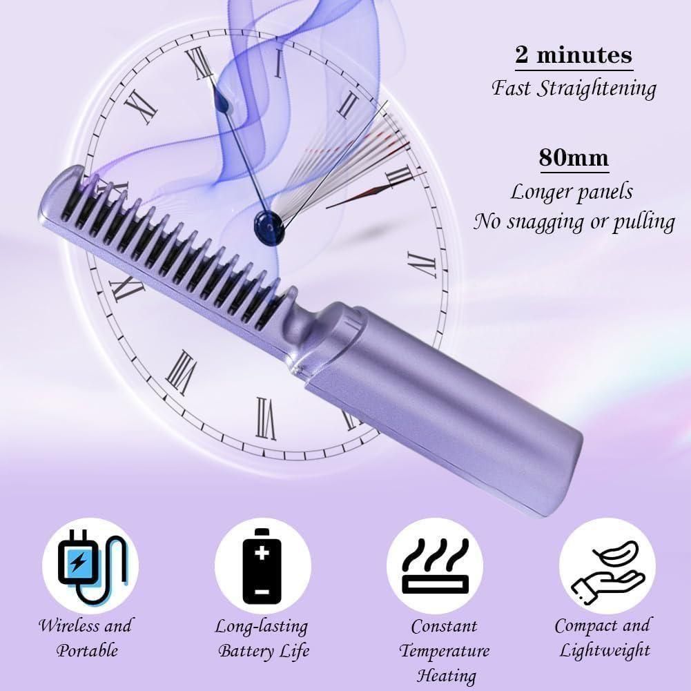 Portable Mini Cordless Hair Straightener Comb