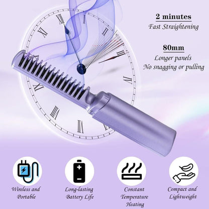 Portable Mini Cordless Hair Straightener Comb