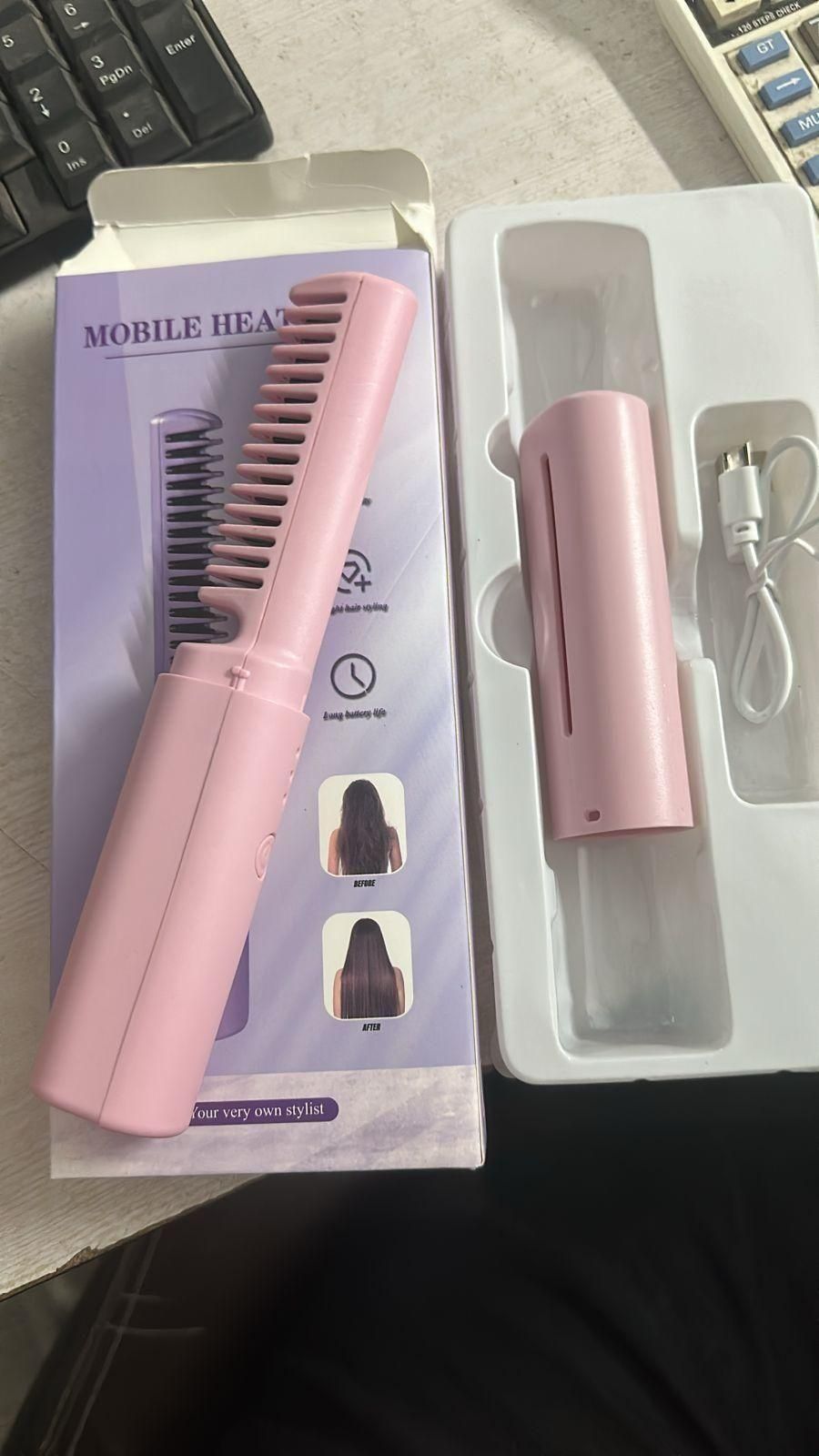 Portable Mini Cordless Hair Straightener Comb
